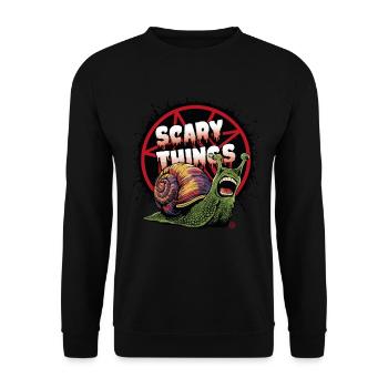 Schnecke - Comicstyle, Pentagramm, Scary - Unisex Pullover - Schwarz - Vorne - Alina (178cm) & Michal (187cm)