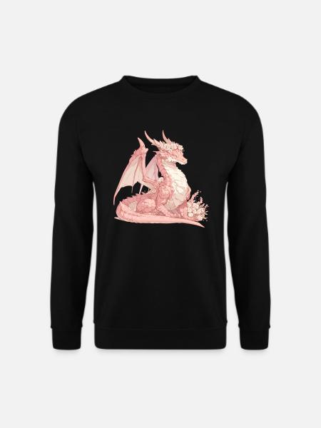 Rosa Drache Valentinstag Drache Kinder - Unisex Pullover - Schwarz