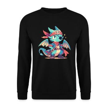 Dragon Pirate Kawaii Dragon Enfants - Sweat-shirt Unisexe - noir - Devant - Alina (178cm) & Michal (187cm)