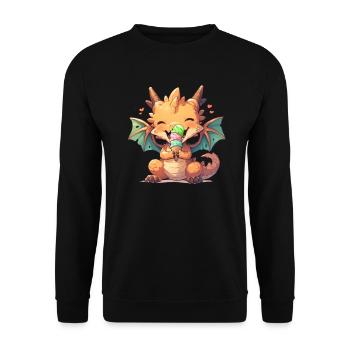 Dragon Crème Glacée Kawaii Dragon Enfants - Sweat-shirt Unisexe - noir - Devant - Alina (178cm) & Michal (187cm)