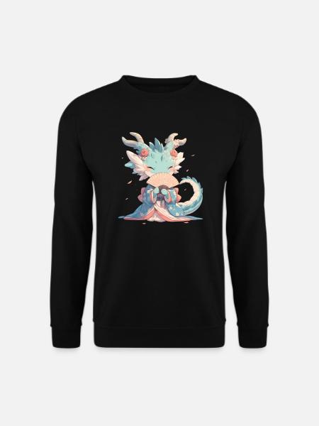 Drache Geisha Japanisch Kawaii Drache - Unisex Pullover - Schwarz