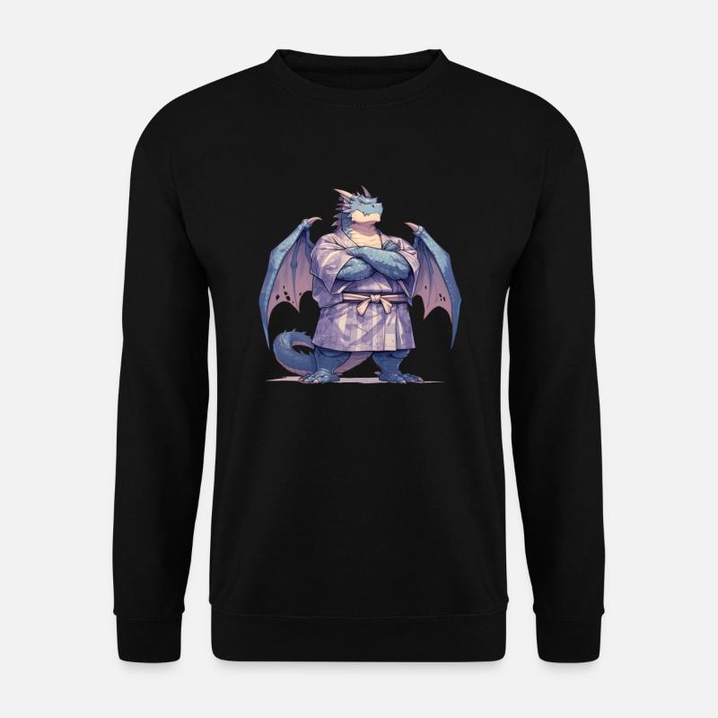Drache Sumo Ringer Japanisch Kawaii Drache - Unisex Pullover - Schwarz