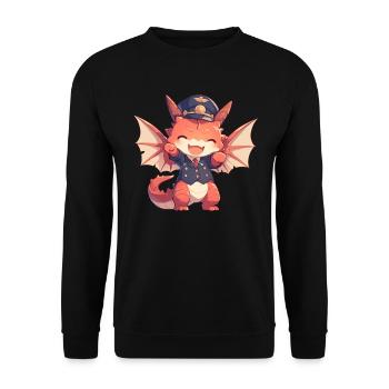 Drache Shinkansen Japanisch Kawaii Drache Kinder - Unisex Pullover - Schwarz - Vorne - Alina (178cm) & Michal (187cm)