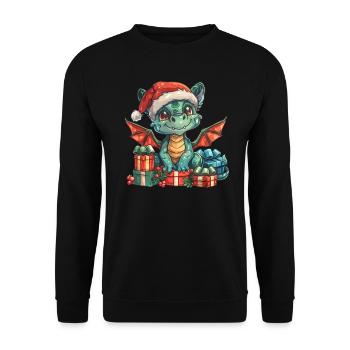 Dragon Noël Dragon Enfants - Sweat-shirt Unisexe - noir - Devant - Alina (178cm) & Michal (187cm)