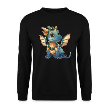 Drache Weihnachten Drache Kinder - Unisex Pullover - Schwarz - Vorne - Alina (178cm) & Michal (187cm)