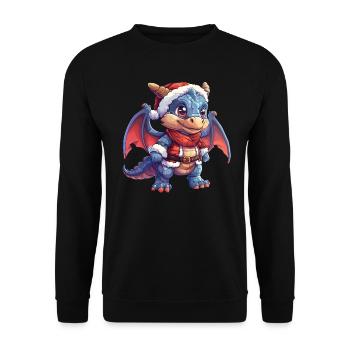 Dragon en tant que Père Noël Noël Dragon Enfant - Sweat-shirt Unisexe - noir - Devant - Alina (178cm) & Michal (187cm)