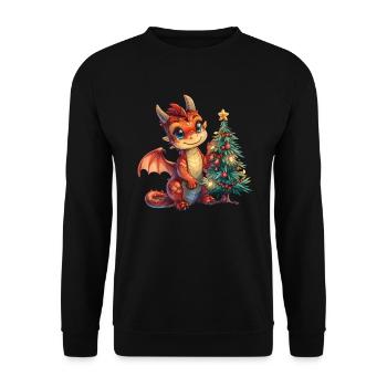 Dragon Noël Kawaii Enfants - Sweat-shirt Unisexe - noir - Devant - Alina (178cm) & Michal (187cm)