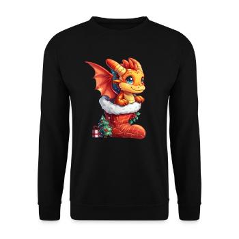 Dragon Christmas Dragon Kids - Unisex Sweatshirt - black - Front - Alina (178cm) & Michal (187cm)