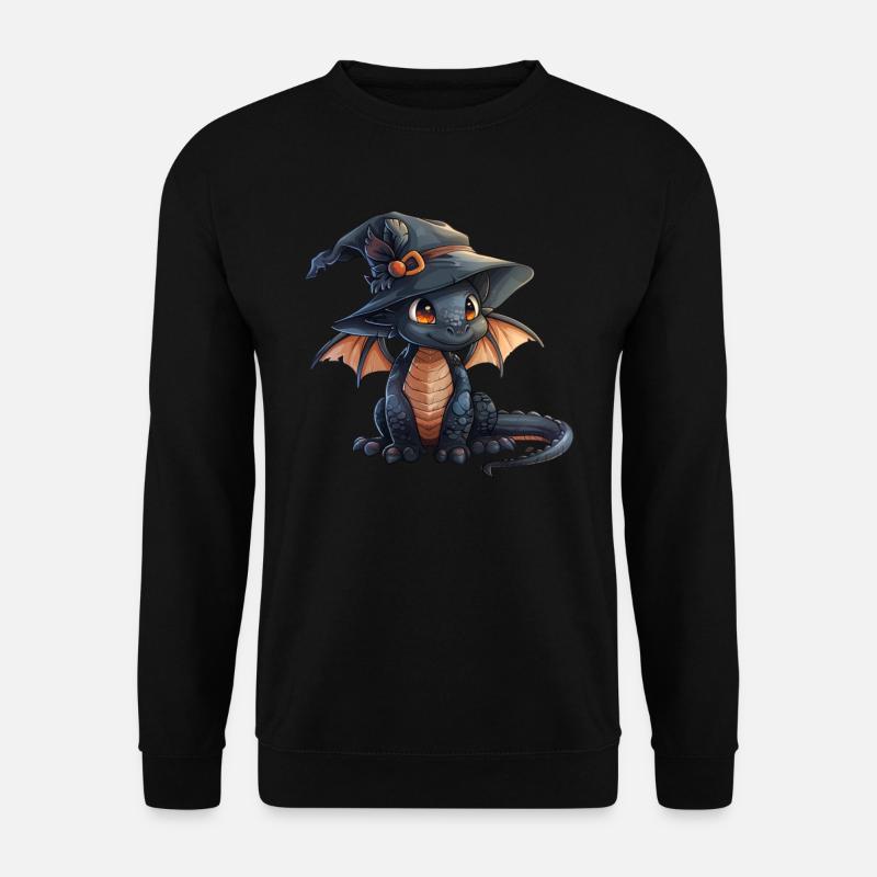 Drachenhexe Halloween Niedlich Anime Kinder - Unisex Pullover - Schwarz