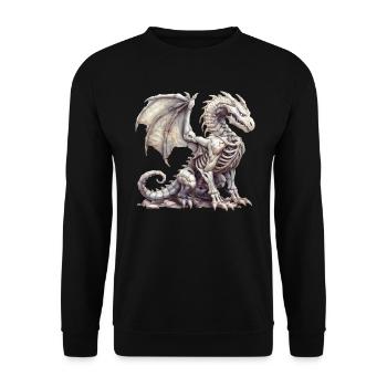 Dragon Skeleton Halloween Dragon Kids - Unisex Sweatshirt - black - Front - Alina (178cm) & Michal (187cm)
