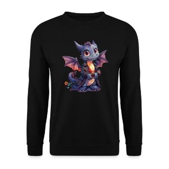 Dragon Vampire Halloween Cute Anime Kids - Unisex Sweatshirt - black - Front - Alina (178cm) & Michal (187cm)