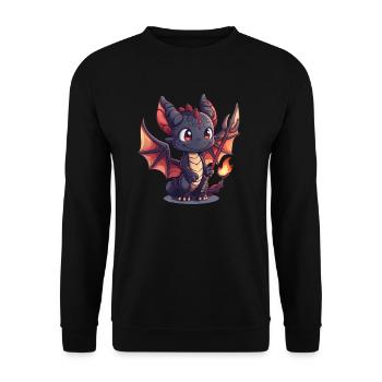 Dragon Devil Halloween Cute Anime Kids - Unisex Sweatshirt - black - Front - Alina (178cm) & Michal (187cm)