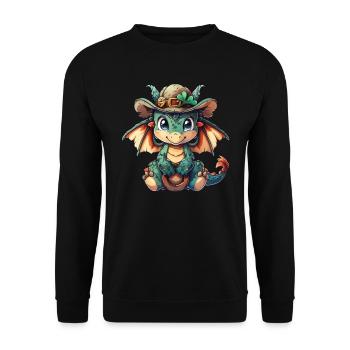 Dragon St. Patrick’s Day Fer à cheval pour enfants - Sweat-shirt Unisexe - noir - Devant - Alina (178cm) & Michal (187cm)