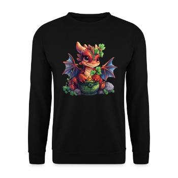 Dragon St. Patrick's Day Irish Kids - Unisex Sweatshirt - black - Front - Alina (178cm) & Michal (187cm)