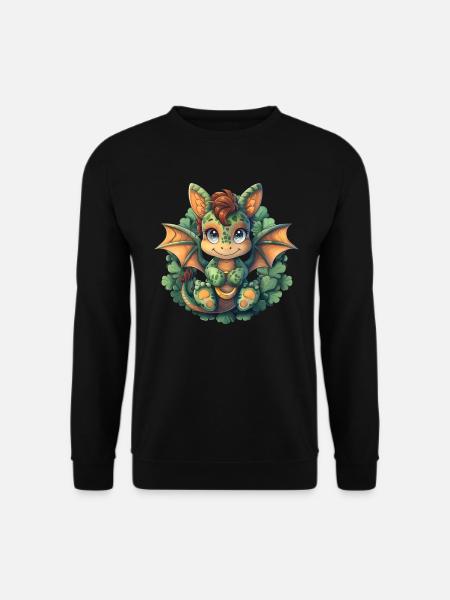 Drache St. Patricks Day Hufeisen Kinder - Unisex Pullover - Schwarz