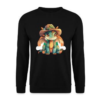 Dragon St. Patrick's Day Irish Rainbow - Unisex Sweatshirt - black - Front - Alina (178cm) & Michal (187cm)