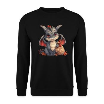 Dragon Thanksgiving Turkey Kids - Unisex Sweatshirt - black - Front - Alina (178cm) & Michal (187cm)