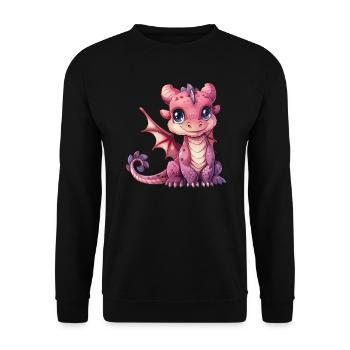Dragon rose Saint-Valentin - Sweat-shirt Unisexe - noir - Devant - Alina (178cm) & Michal (187cm)