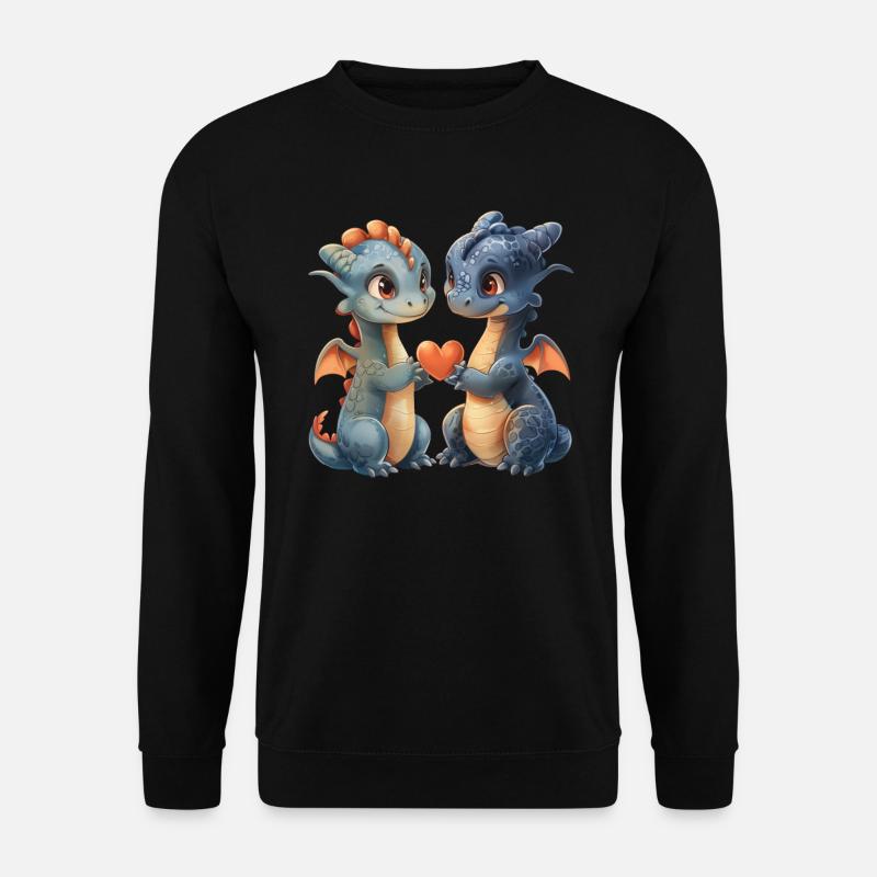 Dragon Love Valentine's Day Cute - Unisex Sweatshirt - black