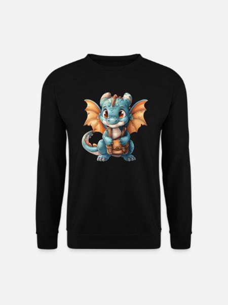 Drache Schulranzen Drache Kinder Niedlich - Unisex Pullover - Schwarz