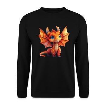 Origami Dragon Kawaii Dragon Enfants - Sweat-shirt Unisexe - noir - Devant - Alina (178cm) & Michal (187cm)