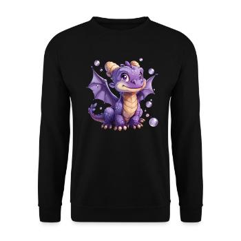 Drache Kawaii Drache Kinder - Unisex Pullover - Schwarz - Vorne - Alina (178cm) & Michal (187cm)
