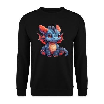 Dragon Kawaii Dragon Kids - Unisex Sweatshirt - black - Front - Alina (178cm) & Michal (187cm)