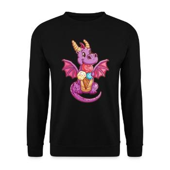 Dragon Crème Glacée Kawaii Dragon Enfants - Sweat-shirt Unisexe - noir - Devant - Alina (178cm) & Michal (187cm)