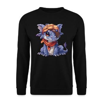 Dragon Pirate Kawaii Dragon Enfants - Sweat-shirt Unisexe - noir - Devant - Alina (178cm) & Michal (187cm)