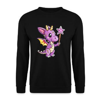Dragon Fée Kawaii Dragon Enfants - Sweat-shirt Unisexe - noir - Devant - Alina (178cm) & Michal (187cm)