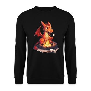 Dragon Guimauves Kawaii Dragon Enfants - Sweat-shirt Unisexe - noir - Devant - Alina (178cm) & Michal (187cm)