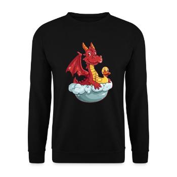Dragon Bubble Bath Kawaii Dragon Kids - Unisex Sweatshirt - black - Front - Alina (178cm) & Michal (187cm)