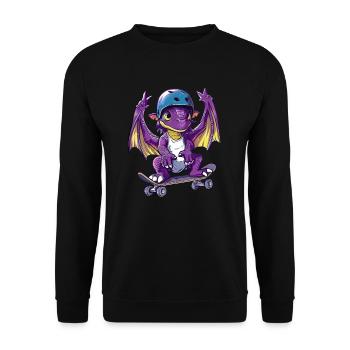 Dragon Skater Kawaii Dragon Kids - Unisex Sweatshirt - black - Front - Alina (178cm) & Michal (187cm)