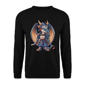 Drache Samurai Japanischer Drache Kinder - Unisex Pullover - Schwarz - Vorne - Alina (178cm) & Michal (187cm)