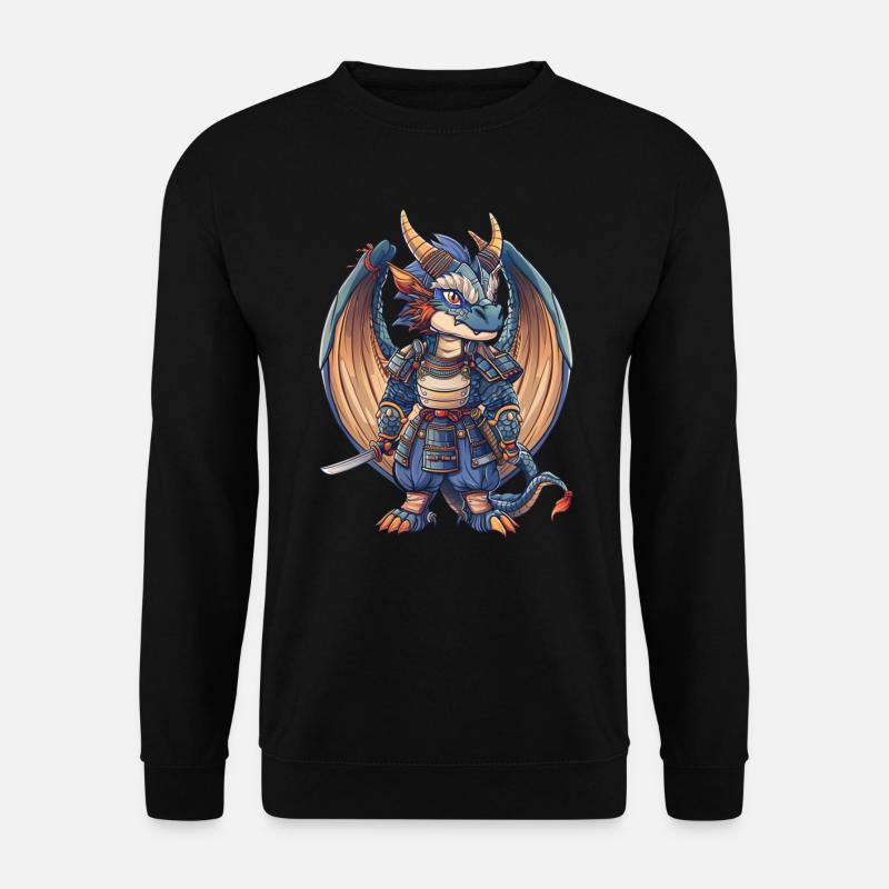 Drache Samurai Japanischer Drache Kinder - Unisex Pullover - Schwarz