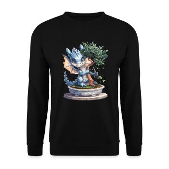 Dragon Bonsaï Japonais Kawaii - Sweat-shirt Unisexe - noir - Devant - Alina (178cm) & Michal (187cm)