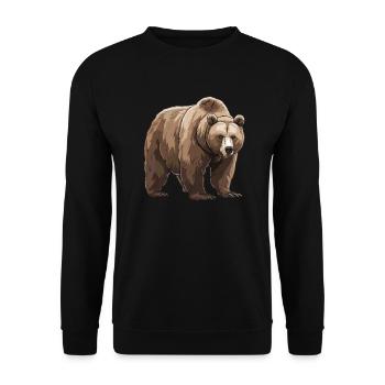 Grizzly Bear Brown Bear - Unisex Sweatshirt - black - Front - Alina (178cm) & Michal (187cm)