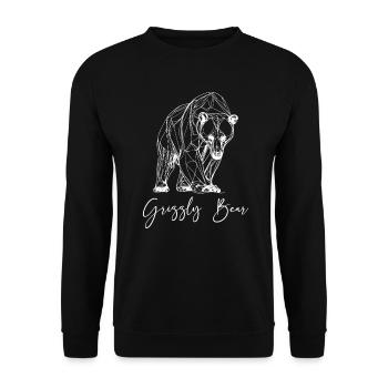 Grizzly Bear Brown Bear - Unisex Sweatshirt - black - Front - Alina (178cm) & Michal (187cm)