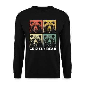 Grizzly Bear Brown Bear - Unisex Sweatshirt - black - Front - Alina (178cm) & Michal (187cm)