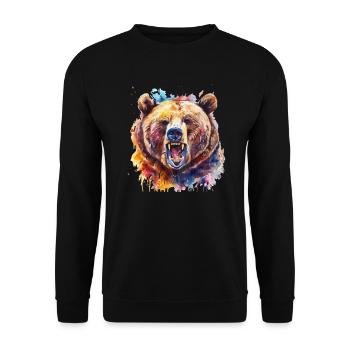 Grizzly Bear Brown Bear - Unisex Sweatshirt - black - Front - Alina (178cm) & Michal (187cm)