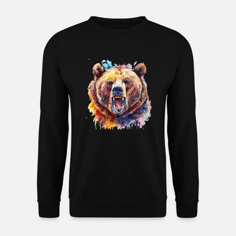 Grizzly Bear Brown Bear - Unisex Sweatshirt - black