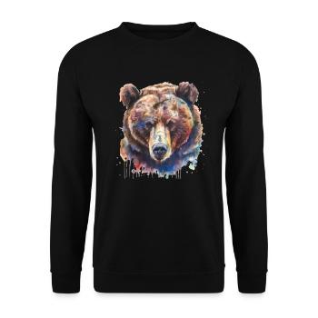 Grizzli Ours brun - Sweat-shirt Unisexe - noir - Devant - Alina (178cm) & Michal (187cm)