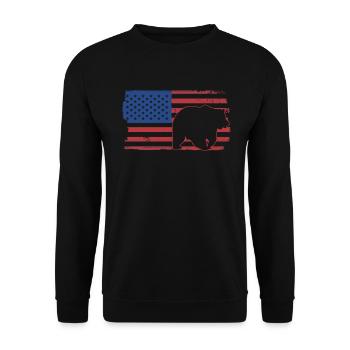 Grizzly Bear Brown Bear USA - Unisex Sweatshirt - black - Front - Alina (178cm) & Michal (187cm)