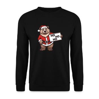 Grizzly Bear Christmas Brown Bear - Unisex Sweatshirt - black - Front - Alina (178cm) & Michal (187cm)