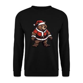 Grizzly Bear Christmas Brown Bear - Unisex Sweatshirt - black - Front - Alina (178cm) & Michal (187cm)