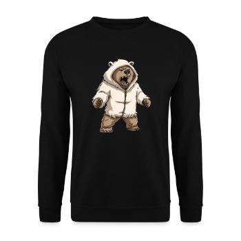 Grizzly Bear Christmas Brown Bear - Unisex Sweatshirt - black - Front - Alina (178cm) & Michal (187cm)
