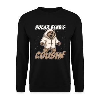 Grizzly Bear Christmas Brown Bear - Unisex Sweatshirt - black - Front - Alina (178cm) & Michal (187cm)