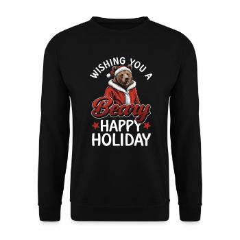 Grizzly Bear Christmas Brown Bear - Unisex Sweatshirt - black - Front - Alina (178cm) & Michal (187cm)