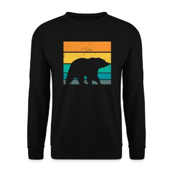 Grizzlybär Braunbär - Unisex Pullover - Schwarz - Vorne - Alina (178cm) & Michal (187cm)