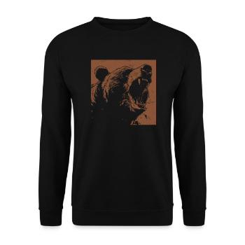 Grizzly Bear Brown Bear - Unisex Sweatshirt - black - Front - Alina (178cm) & Michal (187cm)